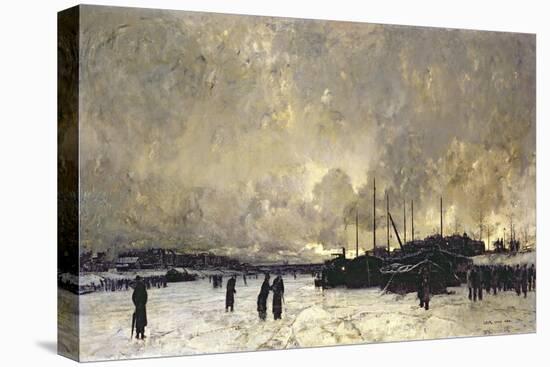 The Seine in December, 1879-Luigi Loir-Stretched Canvas