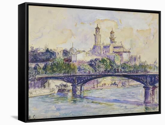 The Seine in front of the Trocadero-Henri Edmond Cross-Framed Stretched Canvas