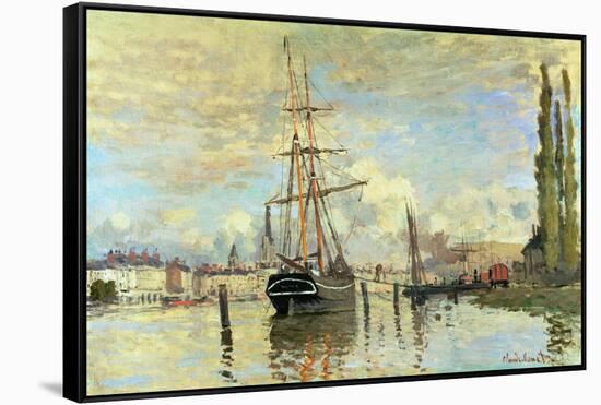 The Seine in Rouen, 1874-Claude Monet-Framed Stretched Canvas