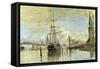 The Seine in Rouen, 1874-Claude Monet-Framed Stretched Canvas