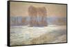 The Seine Near Bennecourt in Winter, 1893-Claude Monet-Framed Stretched Canvas