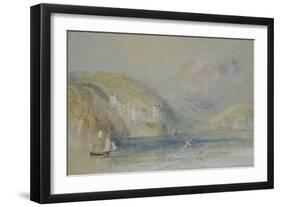 The Seine near Tancarville, C.1832 (W/C with Gouache and Pen & Ink on Paper)-Joseph Mallord William Turner-Framed Giclee Print