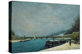 The Seine Near the Pont De Jena, Snow-Paul Gauguin-Stretched Canvas