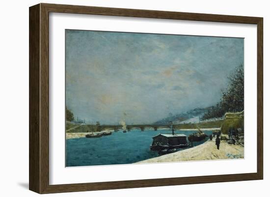 The Seine Near the Pont De Jena, Snow-Paul Gauguin-Framed Giclee Print