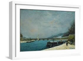 The Seine Near the Pont De Jena, Snow-Paul Gauguin-Framed Giclee Print