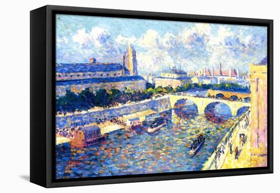 The Seine, Paris, 1892-Maximilien Luce-Framed Stretched Canvas