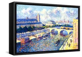 The Seine, Paris, 1892-Maximilien Luce-Framed Stretched Canvas