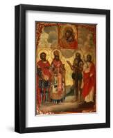 The Selected Saints before the Icon of Our Lady of Kazan, Late 18th Cent.-Evfimy Denisov-Framed Giclee Print