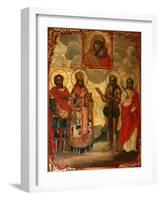 The Selected Saints before the Icon of Our Lady of Kazan, Late 18th Cent.-Evfimy Denisov-Framed Giclee Print