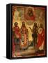 The Selected Saints before the Icon of Our Lady of Kazan, Late 18th Cent.-Evfimy Denisov-Framed Stretched Canvas