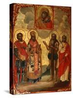 The Selected Saints before the Icon of Our Lady of Kazan, Late 18th Cent.-Evfimy Denisov-Stretched Canvas