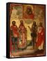The Selected Saints before the Icon of Our Lady of Kazan, Late 18th Cent.-Evfimy Denisov-Framed Stretched Canvas