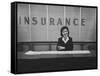 The Selling of Air Accident Insurance at Newark Airport-null-Framed Stretched Canvas