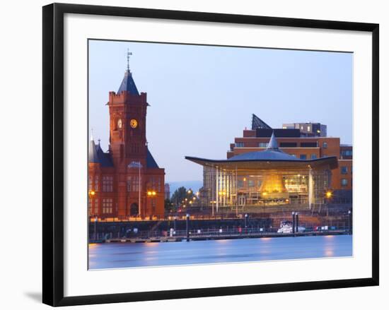 The Senedd (Welsh National Assembly Building) and Pier Head Building, Cardiff Bay, Cardiff, South W-Billy Stock-Framed Photographic Print