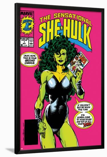 The Sensational She-Hulk No.1 Cover: She-Hulk-John Byrne-Lamina Framed Poster