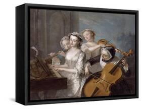 The Sense of Hearing, c.1744-7-Philippe Mercier-Framed Stretched Canvas