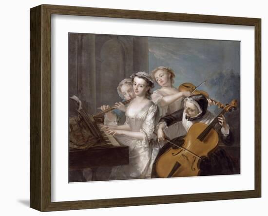 The Sense of Hearing, c.1744-7-Philippe Mercier-Framed Giclee Print