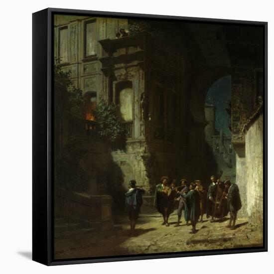 The Serenade, about 1865-Carl Spitzweg-Framed Stretched Canvas