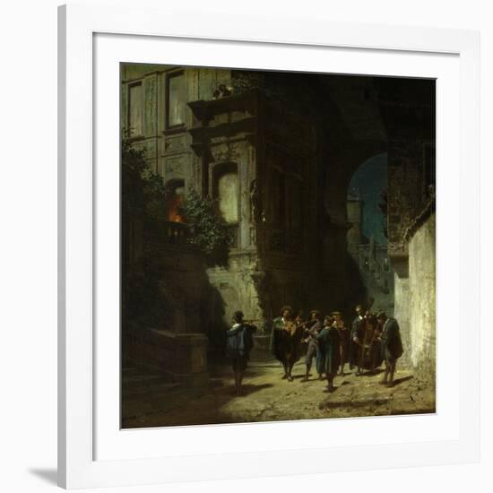 The Serenade, about 1865-Carl Spitzweg-Framed Giclee Print