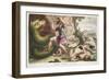 The Serpent Is Killed by Cadmus, Illustration from Ovid's Metamorphoses, Florence, 1832-Luigi Ademollo-Framed Giclee Print