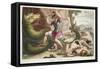 The Serpent Is Killed by Cadmus, Illustration from Ovid's Metamorphoses, Florence, 1832-Luigi Ademollo-Framed Stretched Canvas