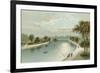 The Serpentine, from the Bridge-English School-Framed Giclee Print