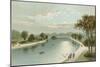 The Serpentine, from the Bridge-English School-Mounted Giclee Print