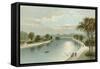 The Serpentine, from the Bridge-English School-Framed Stretched Canvas