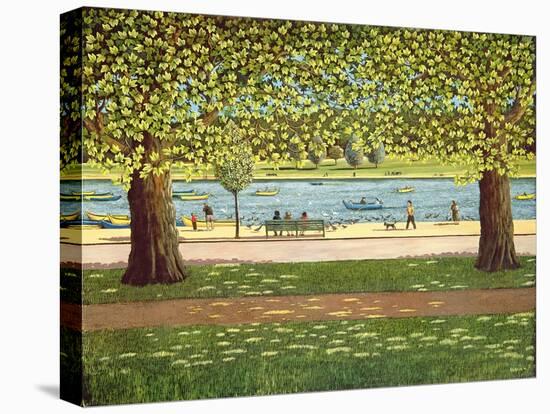 The Serpentine, Hyde Park, 1990-Liz Wright-Stretched Canvas