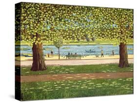 The Serpentine, Hyde Park, 1990-Liz Wright-Stretched Canvas