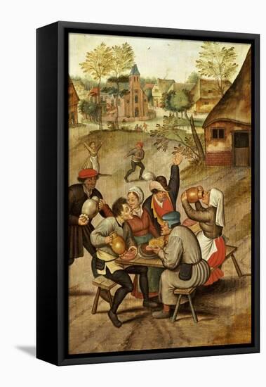 The Servants Breakfast After the Wedding-Pieter Bruegel the Elder-Framed Stretched Canvas