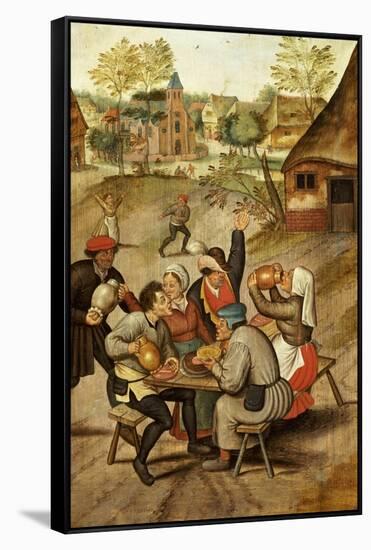 The Servants Breakfast After the Wedding-Pieter Bruegel the Elder-Framed Stretched Canvas