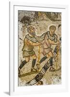 The servants, Mosaic, New House Of Hunt, Bulla Regia Archaeological Site-Nico Tondini-Framed Premium Photographic Print