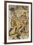 The servants, Mosaic, New House Of Hunt, Bulla Regia Archaeological Site-Nico Tondini-Framed Premium Photographic Print