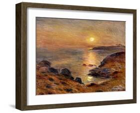 The Setting of the Sun at Douarnenez; Couche De Soleil a Douarnenez, 1883-Pierre-Auguste Renoir-Framed Giclee Print