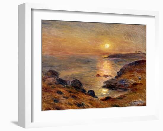 The Setting of the Sun at Douarnenez; Couche De Soleil a Douarnenez, 1883-Pierre-Auguste Renoir-Framed Giclee Print