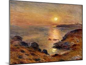 The Setting of the Sun at Douarnenez; Couche De Soleil a Douarnenez, 1883-Pierre-Auguste Renoir-Mounted Giclee Print