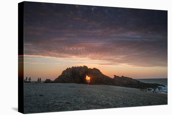The Setting Sun Viewed Through the Hole at Pedra Furada, Jericoacoara, Brazil-Alex Saberi-Stretched Canvas