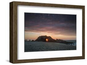 The Setting Sun Viewed Through the Hole at Pedra Furada, Jericoacoara, Brazil-Alex Saberi-Framed Photographic Print