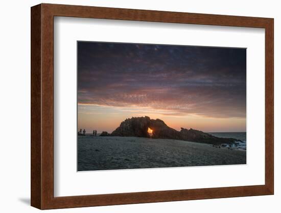 The Setting Sun Viewed Through the Hole at Pedra Furada, Jericoacoara, Brazil-Alex Saberi-Framed Photographic Print