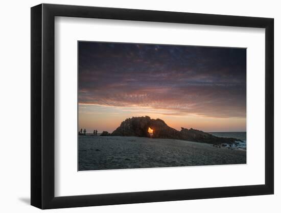 The Setting Sun Viewed Through the Hole at Pedra Furada, Jericoacoara, Brazil-Alex Saberi-Framed Photographic Print