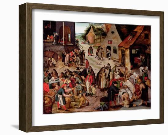 The Seven Acts of Charity-Pieter Brueghel the Younger-Framed Giclee Print