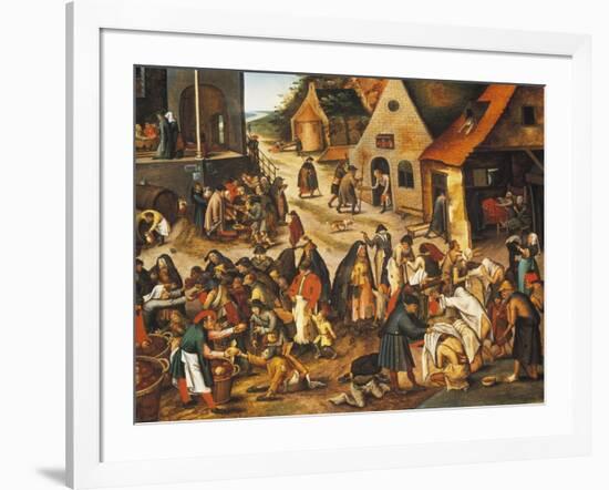 The Seven Acts of Mercy-Pieter Bruegel the Elder-Framed Giclee Print