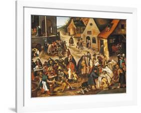The Seven Acts of Mercy-Pieter Bruegel the Elder-Framed Giclee Print