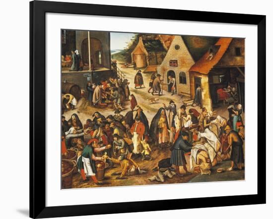 The Seven Acts of Mercy-Pieter Bruegel the Elder-Framed Giclee Print