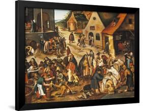 The Seven Acts of Mercy-Pieter Bruegel the Elder-Framed Giclee Print