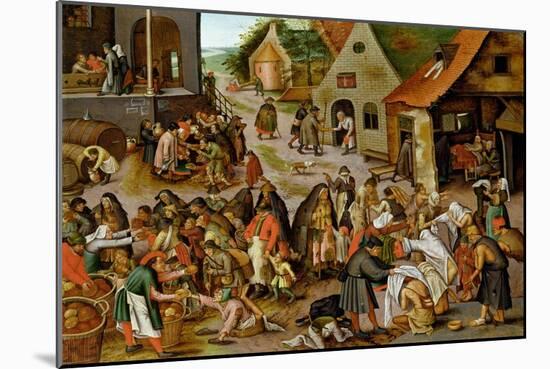 The Seven Acts of Mercy-Pieter Breugel the Younger-Mounted Giclee Print