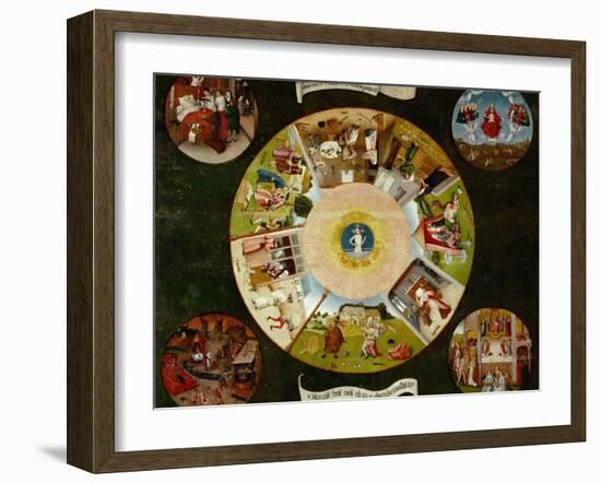 The Seven Deadly Sins And the Four Last Things, Ca. 1500-Hieronymus Bosch-Framed Premium Giclee Print