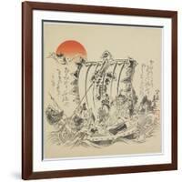 The Seven Gods of Good Fortune in Treasure Ship, C. 1887-Shibata Zeshin-Framed Giclee Print