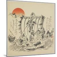 The Seven Gods of Good Fortune in Treasure Ship, C. 1887-Shibata Zeshin-Mounted Giclee Print